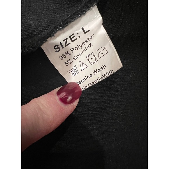 LEOROO Black Faux Leather Maxi Skirt High Waist Slit Size L - Picture 6 of 8